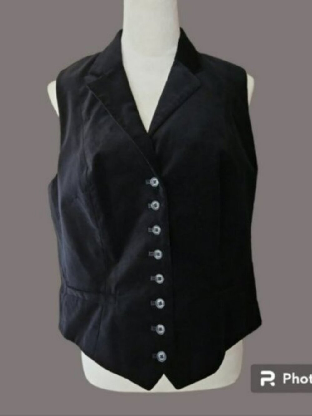 Chaps Black Velvet Tailored Vest size XL